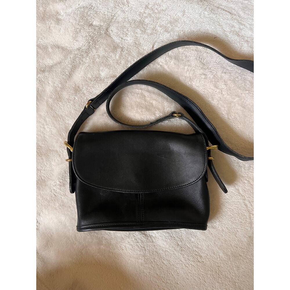 Coach 90s Vintage Equestrian Small Flap Bag 9801 Black